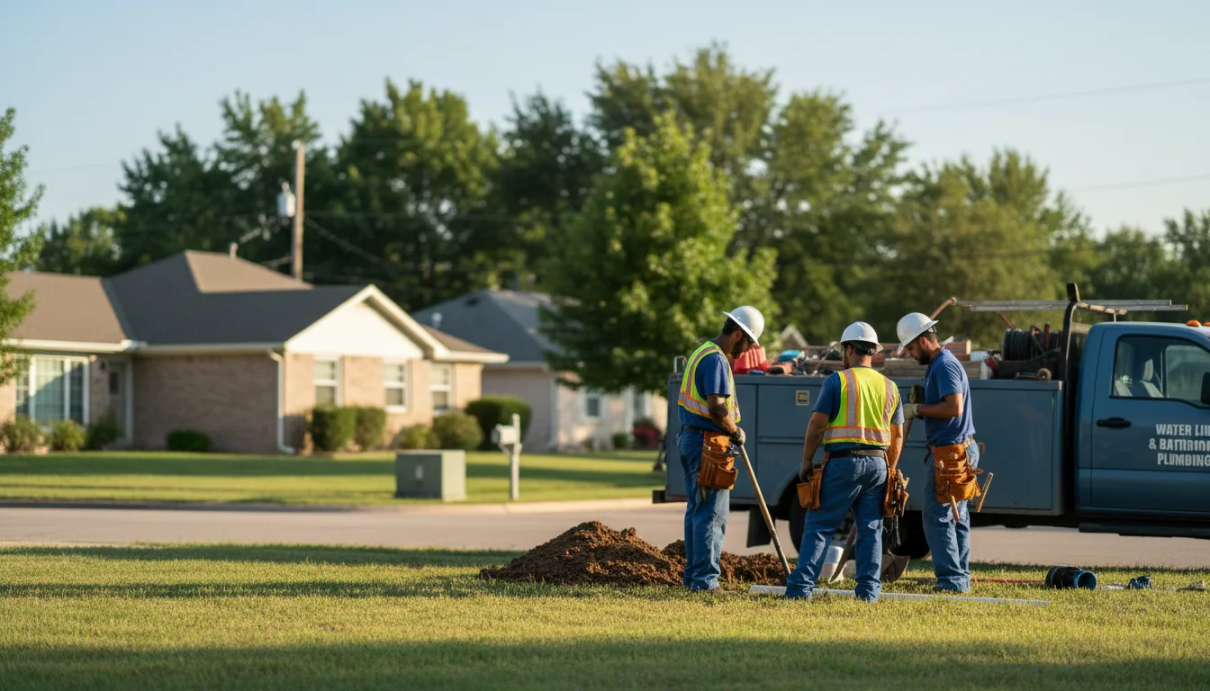 Residential water line and bathroom plumbing service in Middle Island, NY